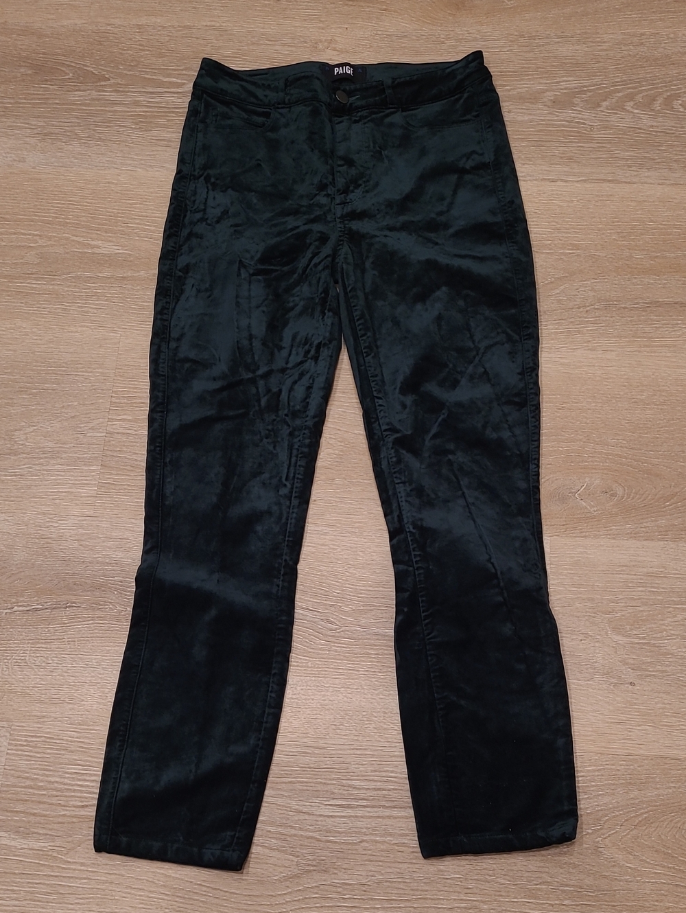 PAIGE Hoxton Ultra Skinny Velvet Jeans In Dark Forest Green